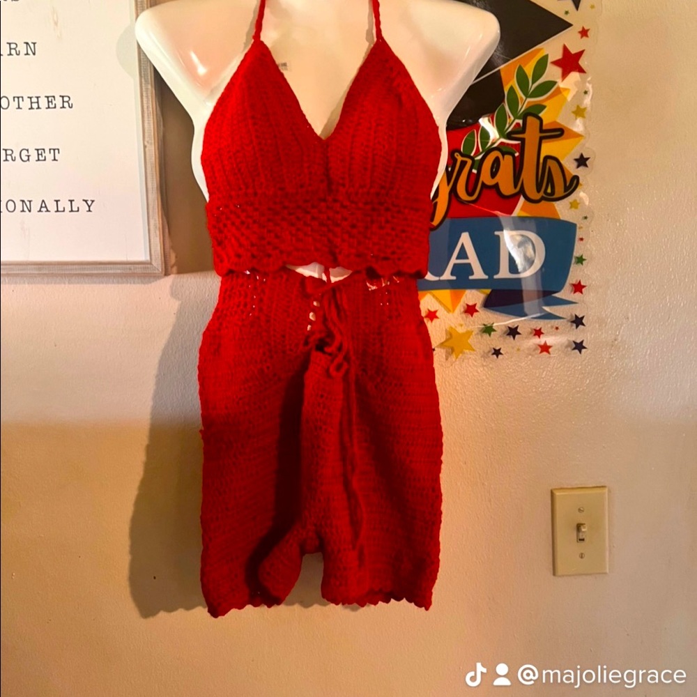 Crochet shorts set